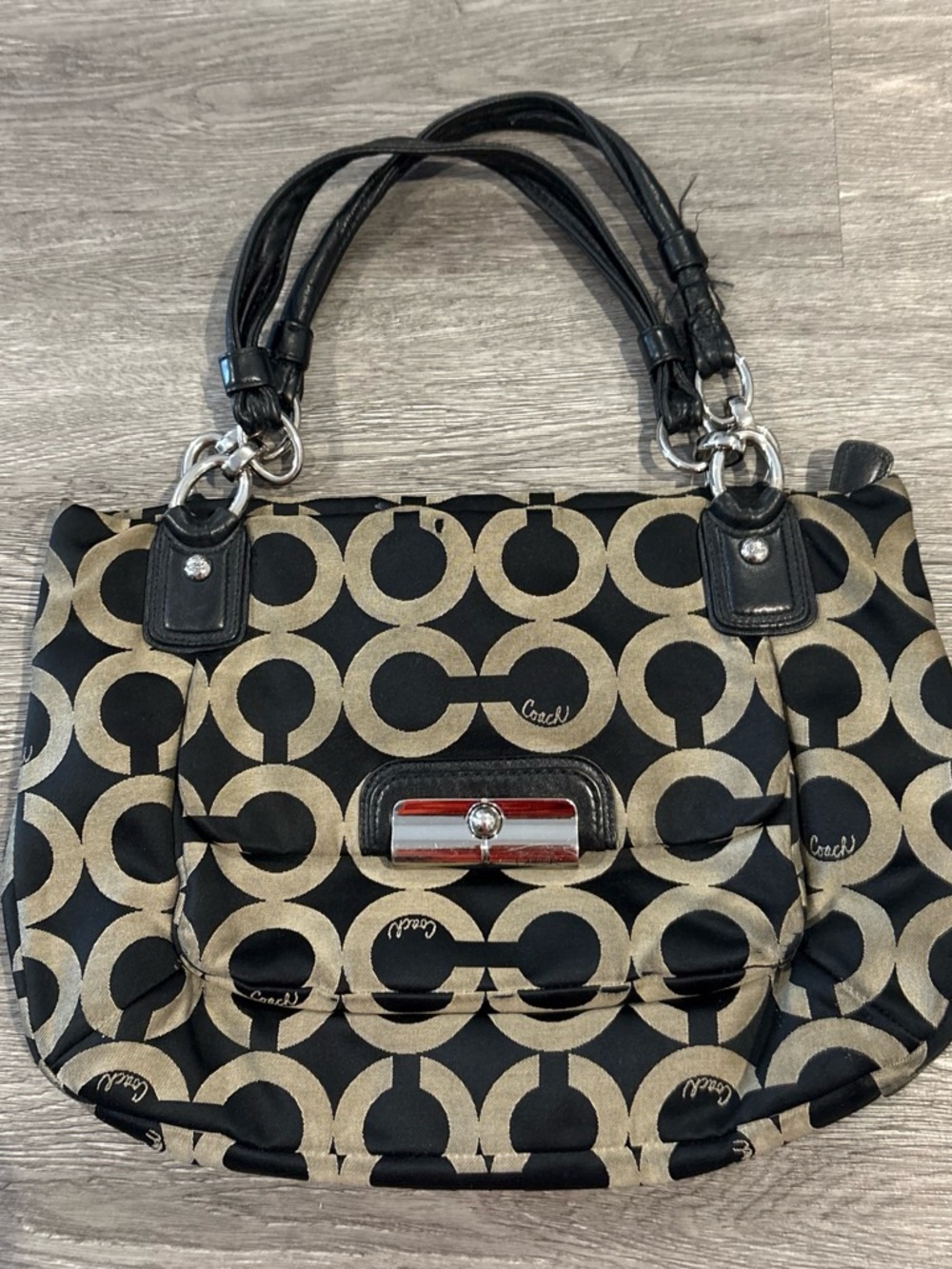 Coach Black Signature Ring Tote